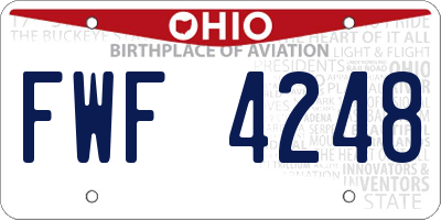 OH license plate FWF4248