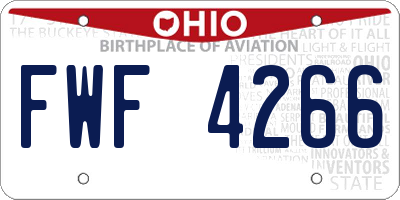 OH license plate FWF4266