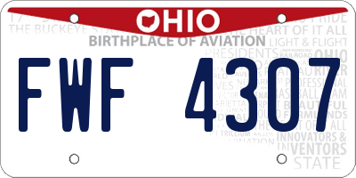 OH license plate FWF4307