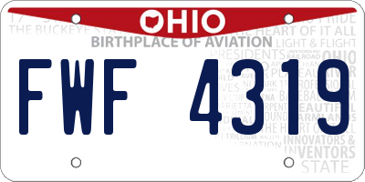 OH license plate FWF4319