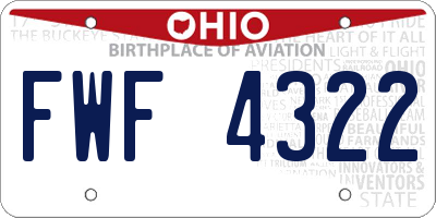 OH license plate FWF4322
