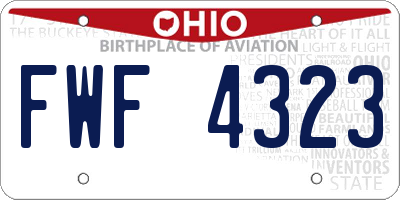 OH license plate FWF4323