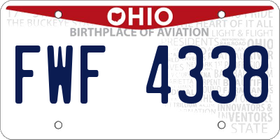 OH license plate FWF4338