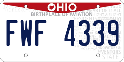 OH license plate FWF4339