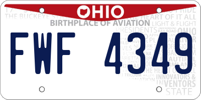 OH license plate FWF4349