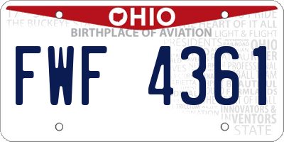 OH license plate FWF4361