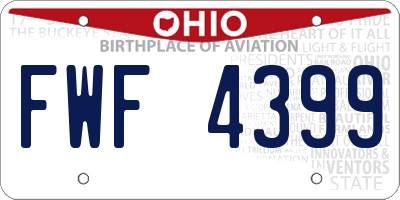 OH license plate FWF4399