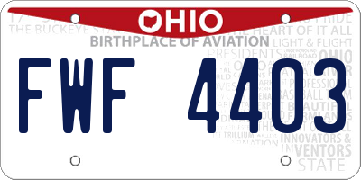 OH license plate FWF4403