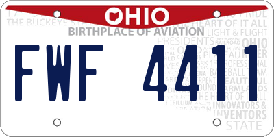 OH license plate FWF4411