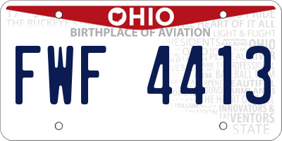 OH license plate FWF4413