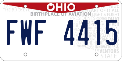 OH license plate FWF4415