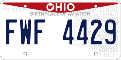 OH license plate FWF4429