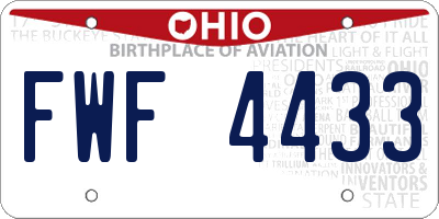 OH license plate FWF4433