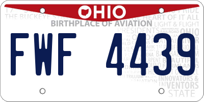 OH license plate FWF4439