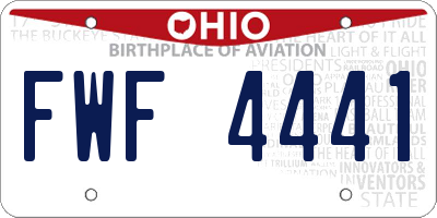 OH license plate FWF4441