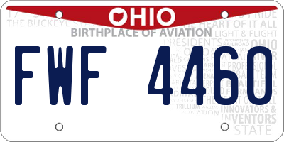 OH license plate FWF4460