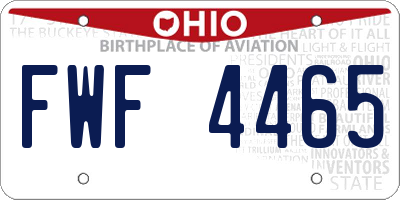 OH license plate FWF4465