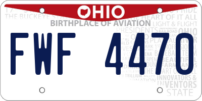 OH license plate FWF4470