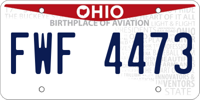 OH license plate FWF4473