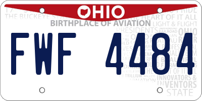 OH license plate FWF4484