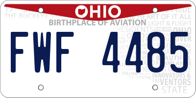 OH license plate FWF4485