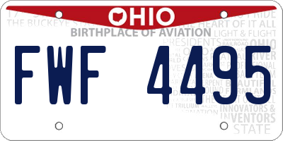 OH license plate FWF4495