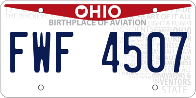 OH license plate FWF4507