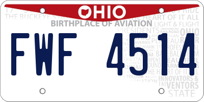 OH license plate FWF4514