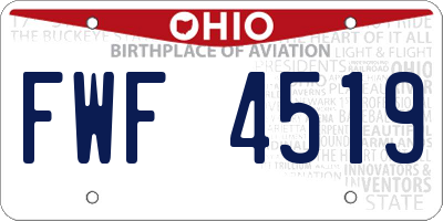 OH license plate FWF4519