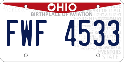 OH license plate FWF4533