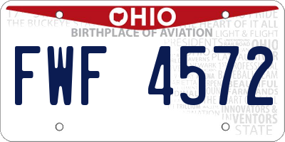 OH license plate FWF4572