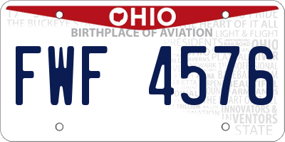 OH license plate FWF4576