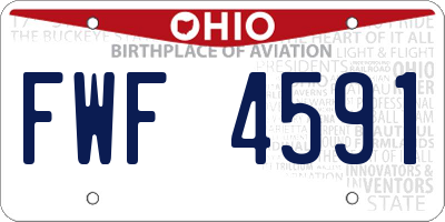 OH license plate FWF4591