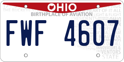 OH license plate FWF4607
