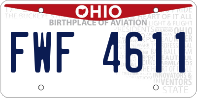 OH license plate FWF4611