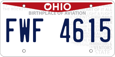 OH license plate FWF4615