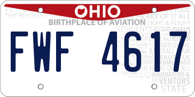 OH license plate FWF4617