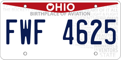 OH license plate FWF4625