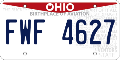 OH license plate FWF4627