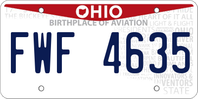 OH license plate FWF4635