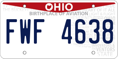 OH license plate FWF4638