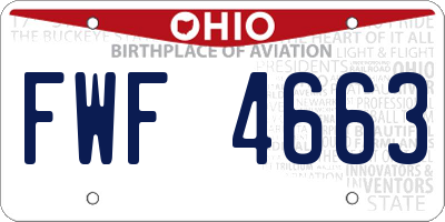 OH license plate FWF4663