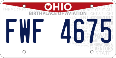 OH license plate FWF4675