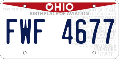 OH license plate FWF4677