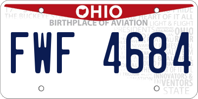 OH license plate FWF4684