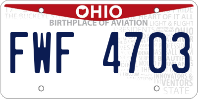 OH license plate FWF4703