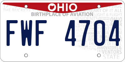 OH license plate FWF4704