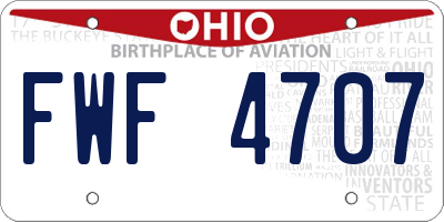 OH license plate FWF4707