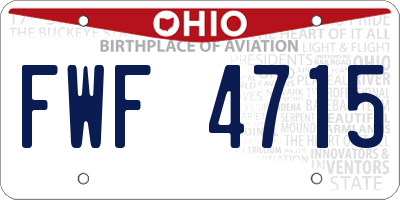 OH license plate FWF4715