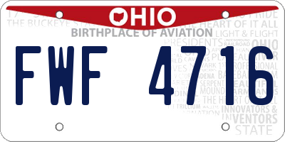 OH license plate FWF4716